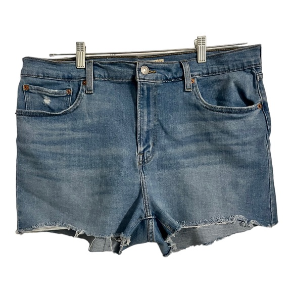 Levi High Rise Denim Shorts | 34 | NEW - Picture 2 of 11
